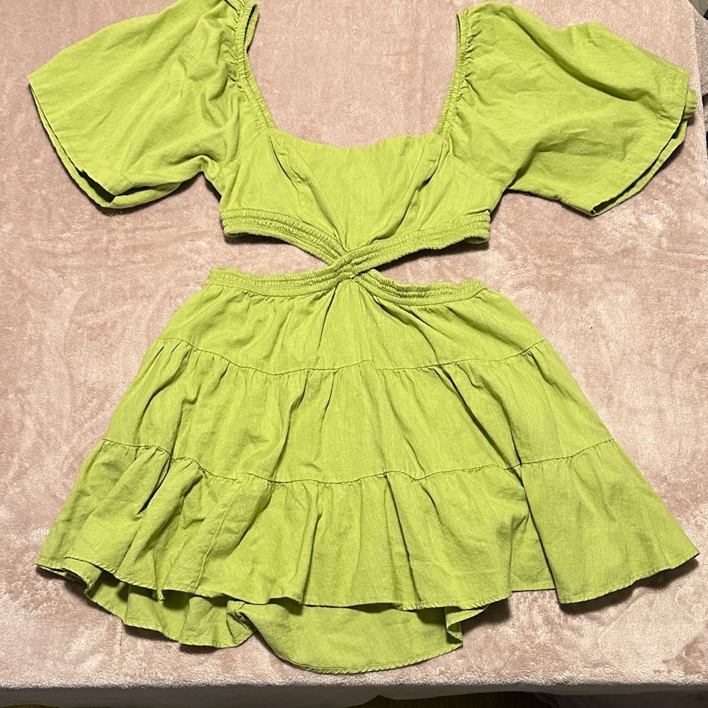 Free People Green Cutout Dress